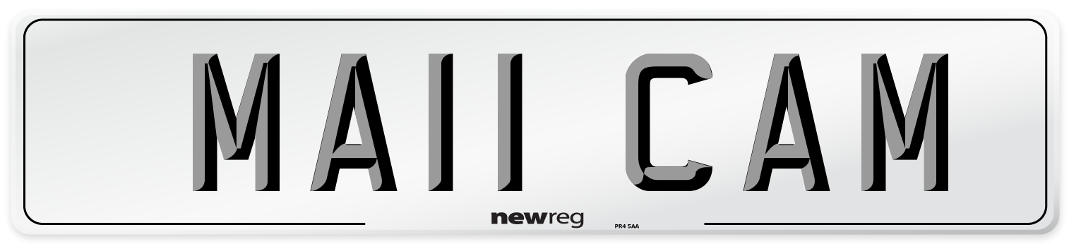 MA11 CAM Number Plate from New Reg
